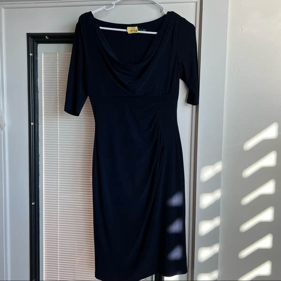 Ralph Lauren Cowl Neck Dress Side Drape Rouching Size 2 - Picture 16 of 17